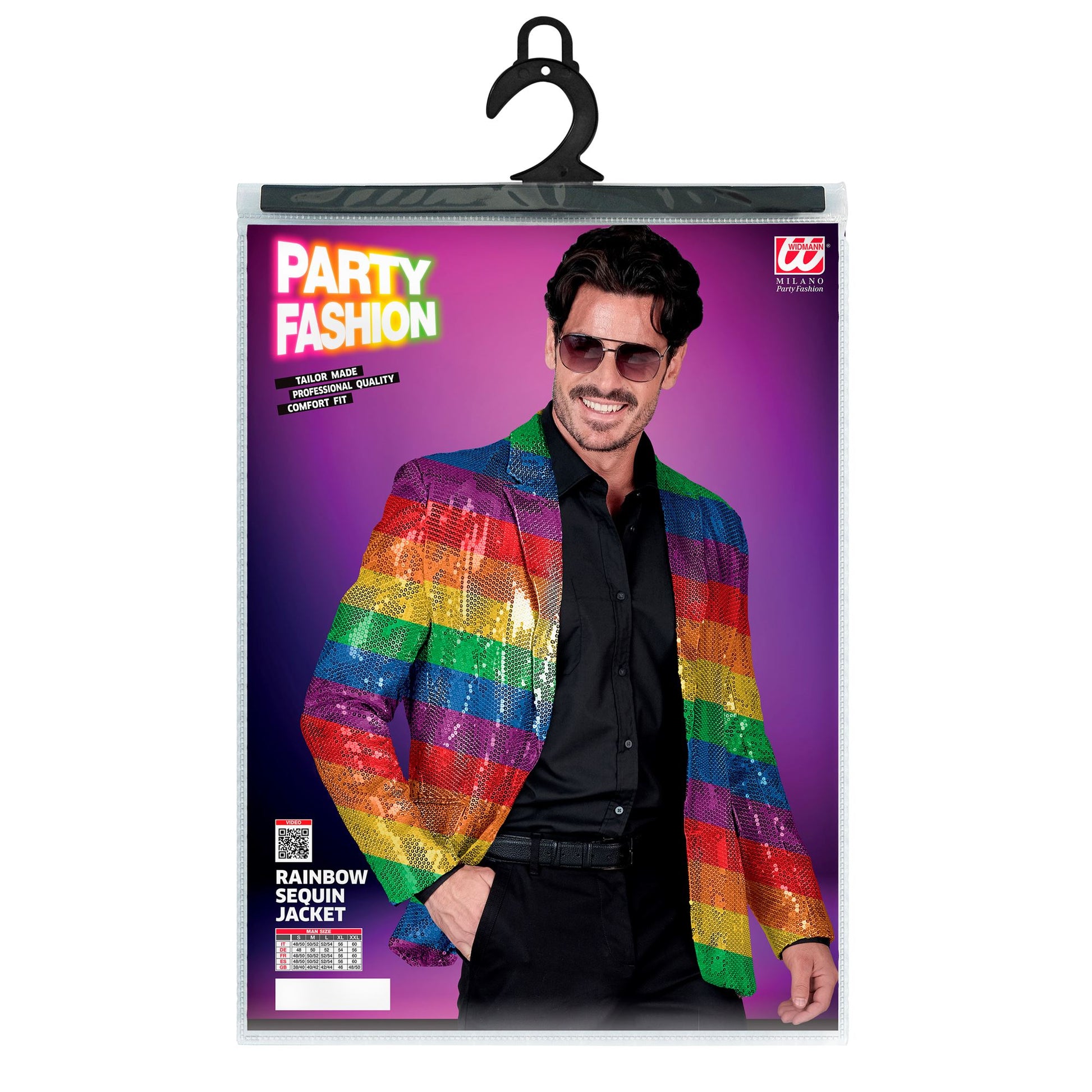 "PARTY FASHION JACKETT" (Pailletten Jackett in Regenbogen Muster) – Ansicht 3