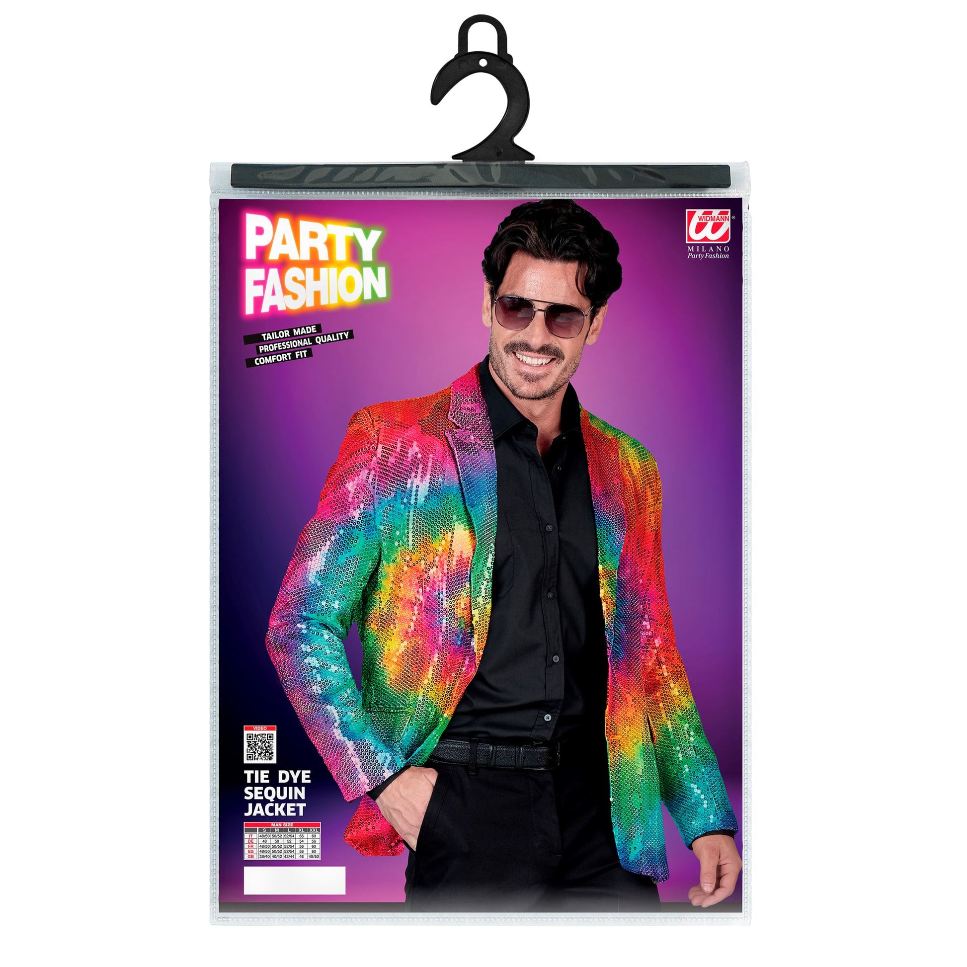 "PARTY FASHION JACKETT" (Pailletten Jackett in Tie-Dye Muster) – Ansicht 3