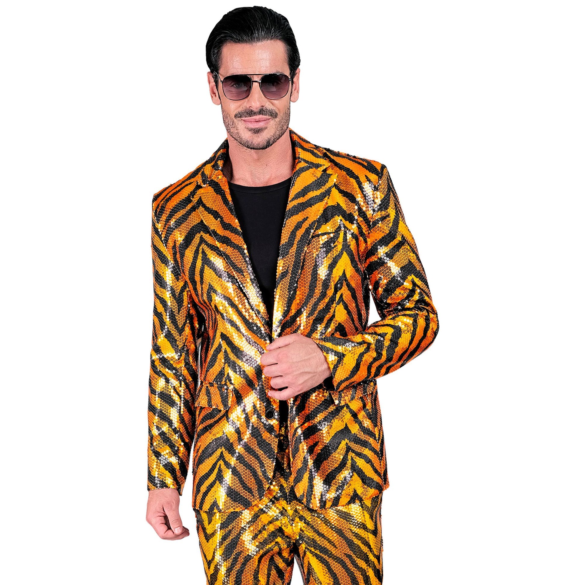 "PARTY FASHION JACKETT" (Pailletten Jackett in Tigermuster) – Ansicht 3