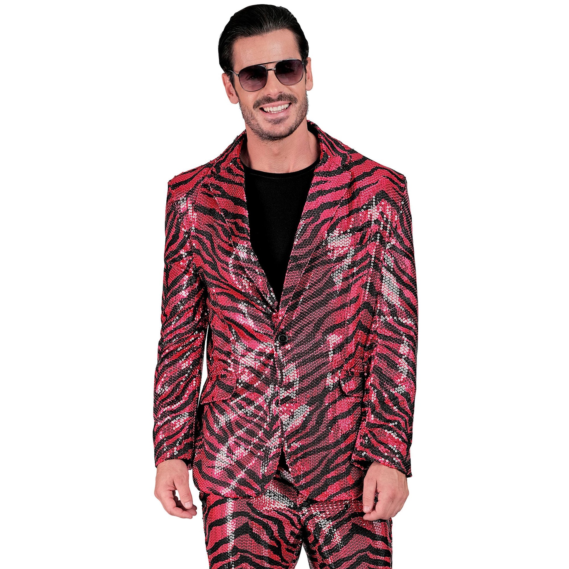 "PARTY FASHION JACKETT" (Pailletten Jackett in Zebramuster pink) – Ansicht 3