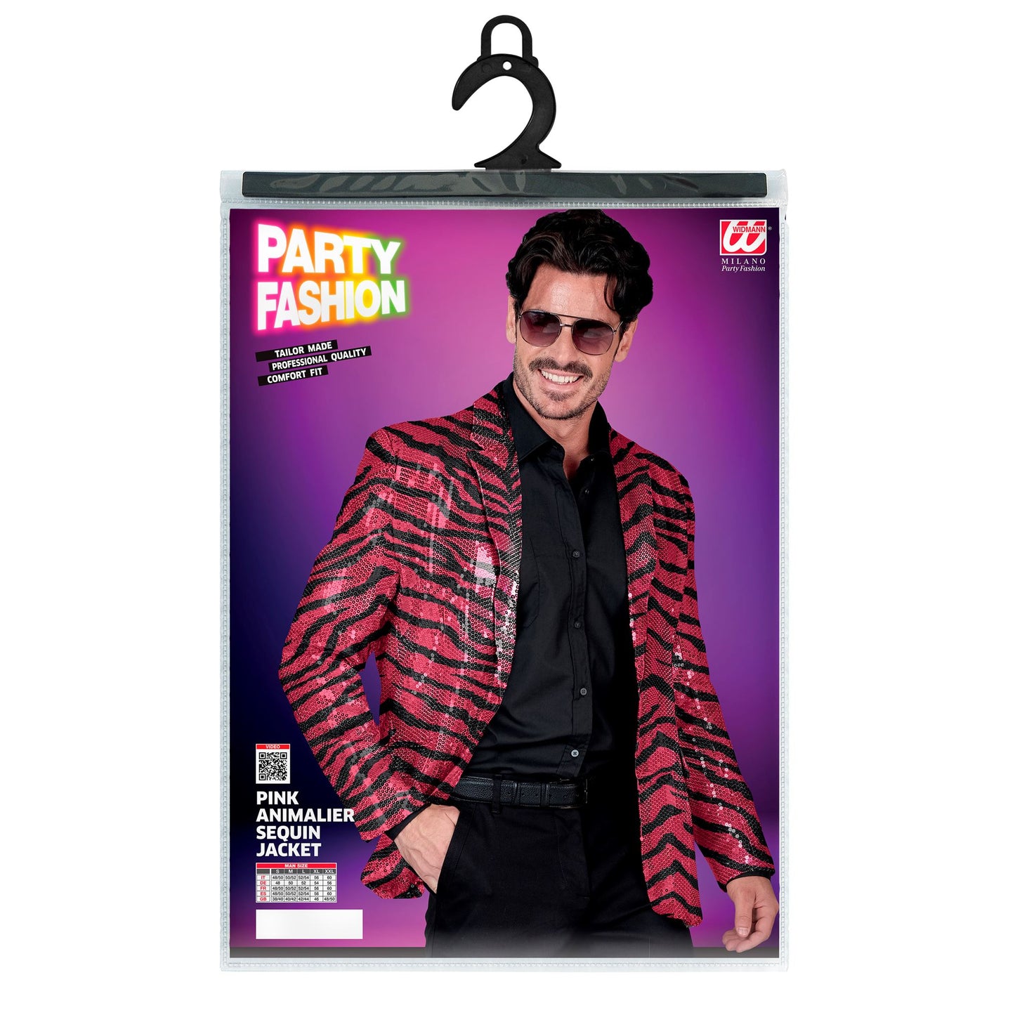 "PARTY FASHION JACKETT" (Pailletten Jackett in Zebramuster pink) – Ansicht 4