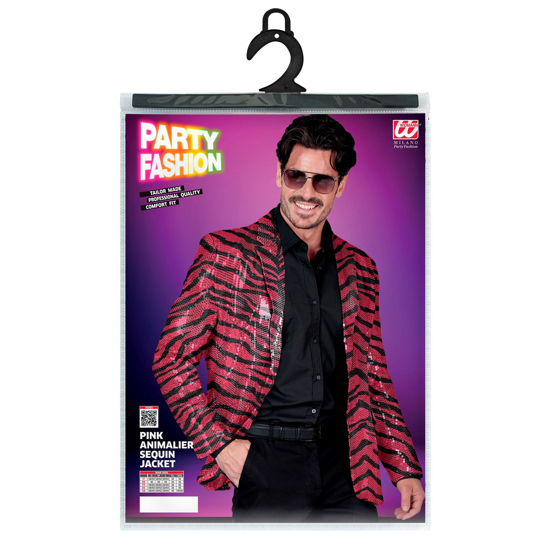 "PARTY FASHION JACKETT" (Pailletten Jackett in Zebramuster pink) – Ansicht 4
