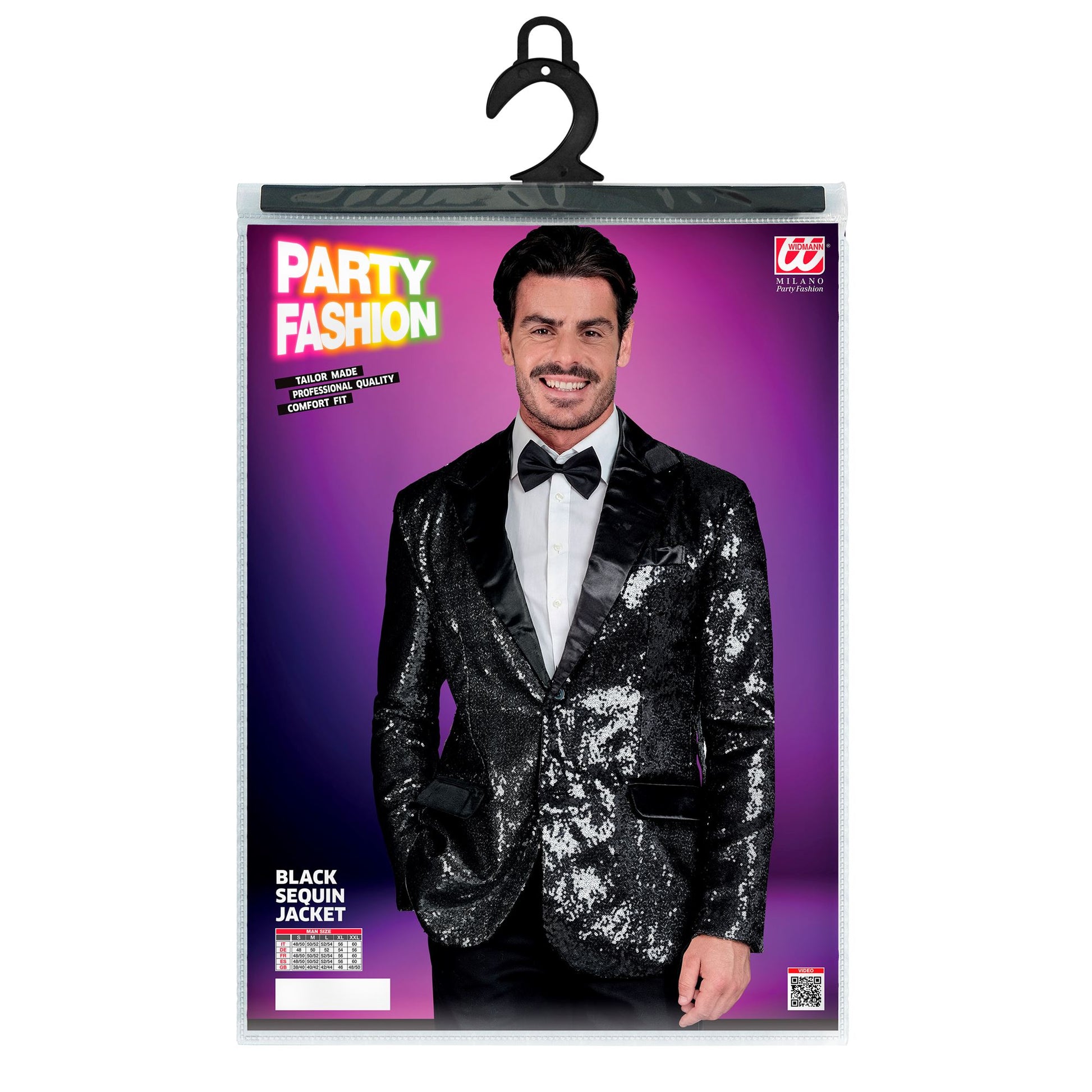 "PARTY FASHION JACKETT" (Pailletten Jackett mit Satinkragen und -taschen schwarz) – Ansicht 5