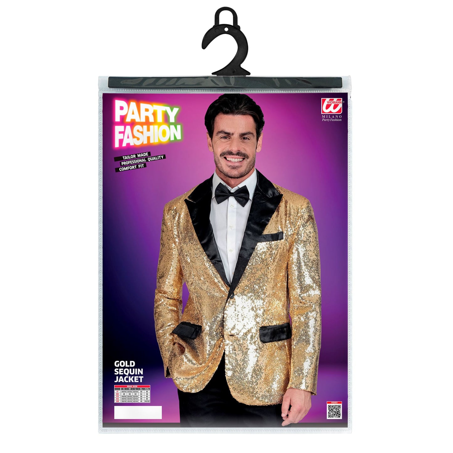 "PARTY FASHION JACKETT" (Pailletten Jackett mit Satinkragen und -taschen gold) – Ansicht 5