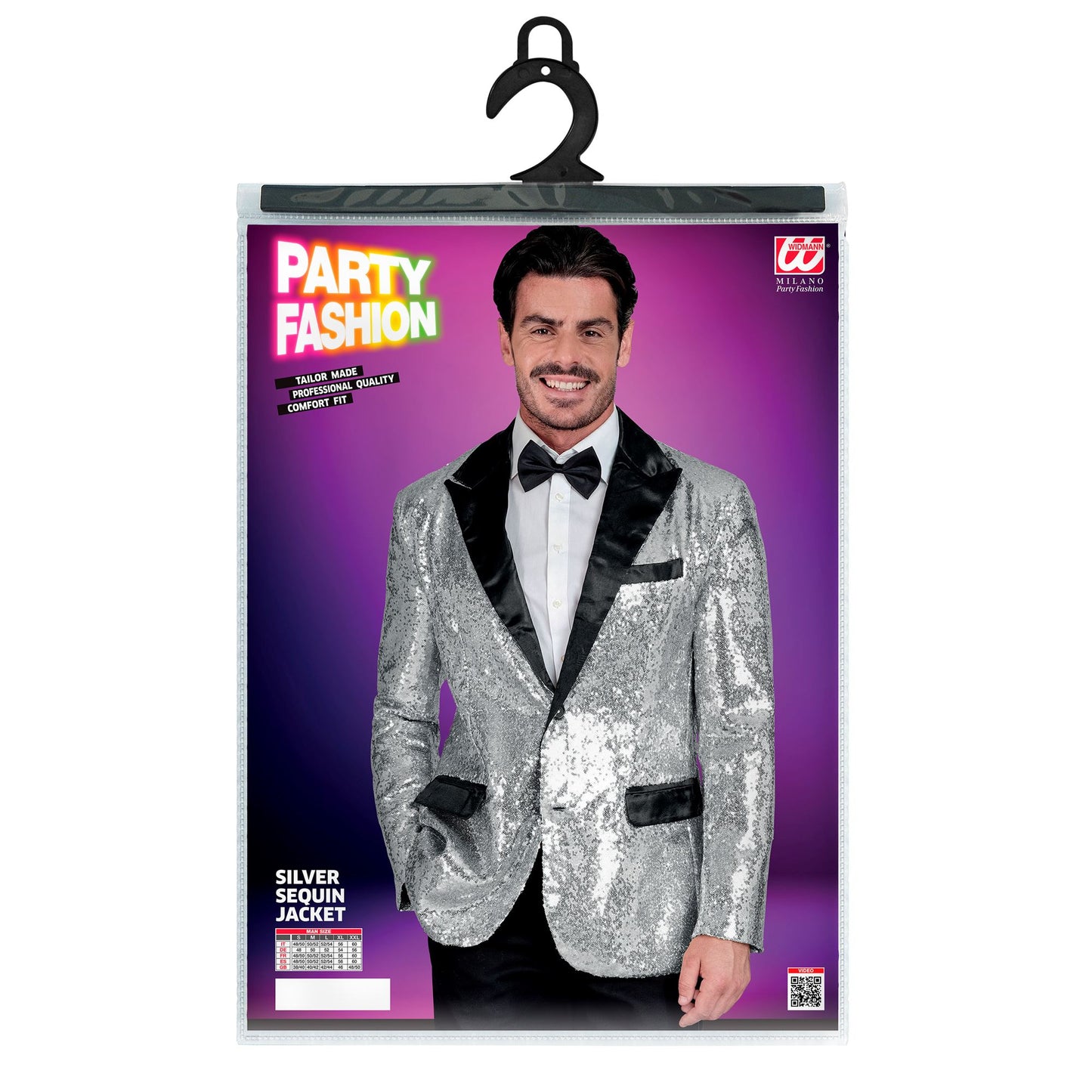 "PARTY FASHION JACKETT" (Pailletten Jackett mit Satinkragen und -taschen silber) – Ansicht 5