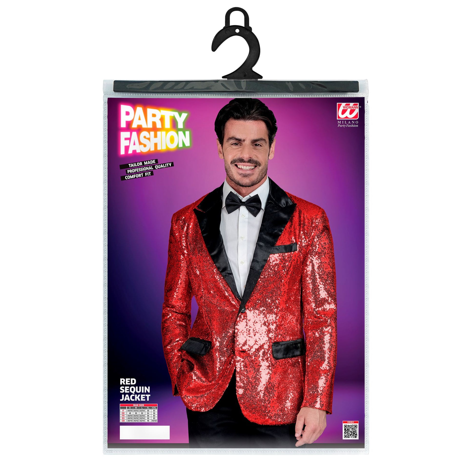 "PARTY FASHION JACKETT" (Pailletten Jackett mit Satinkragen und -taschen rot) – Ansicht 5