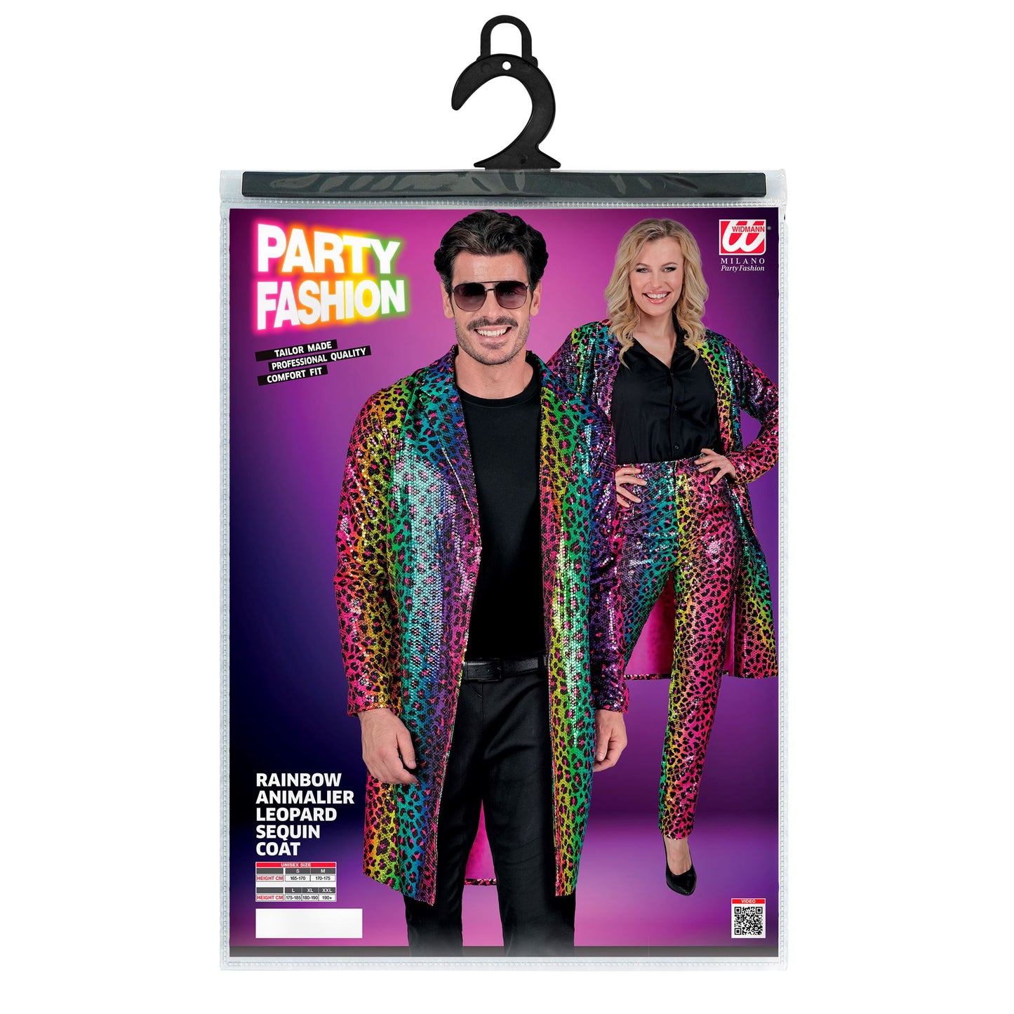 "PARTY FASHION MANTEL" (Paillettenmantel in Leopardenmuster Regenbogen) – Ansicht 5