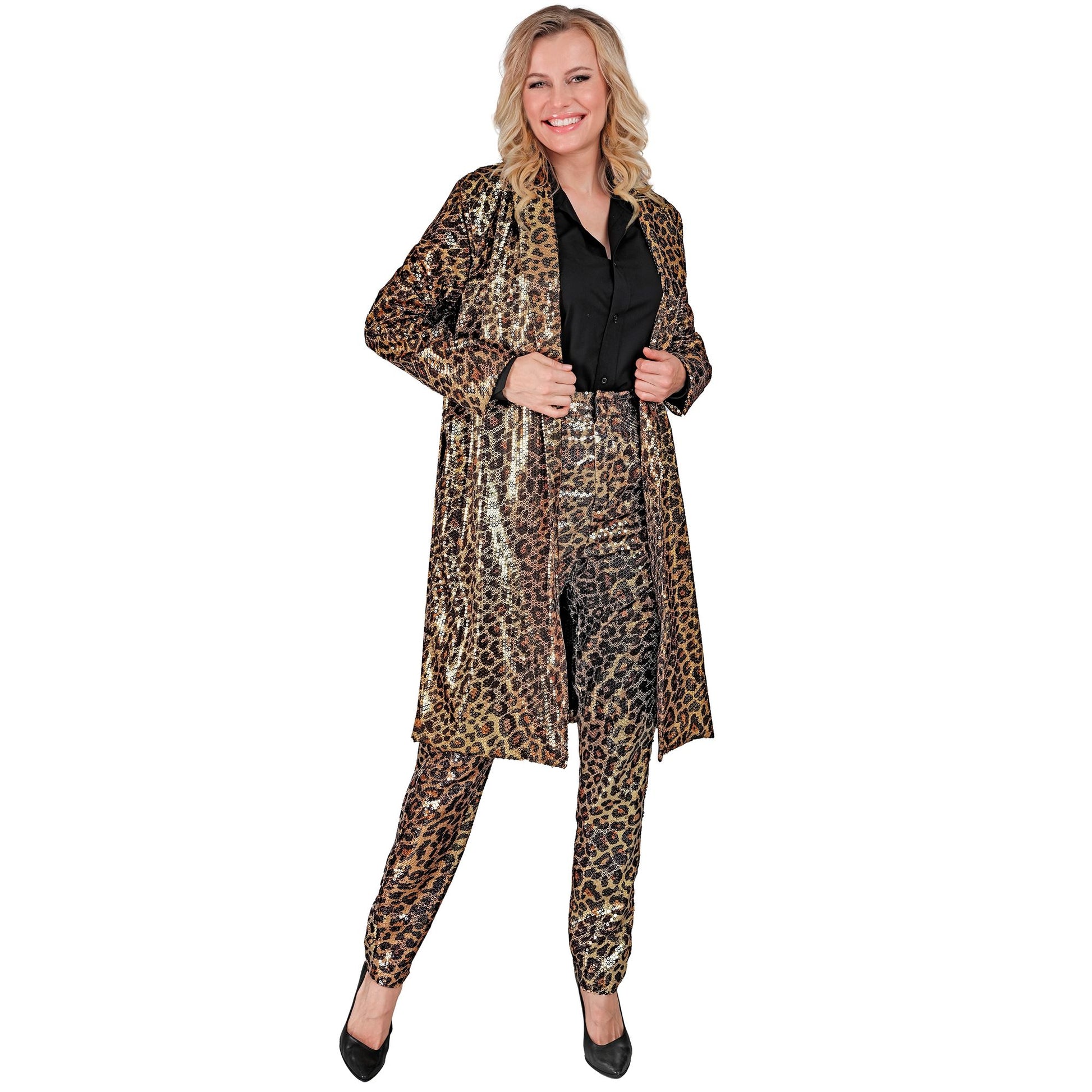 "PARTY FASHION MANTEL" (Paillettenmantel in Leopardenmuster) – Ansicht 3