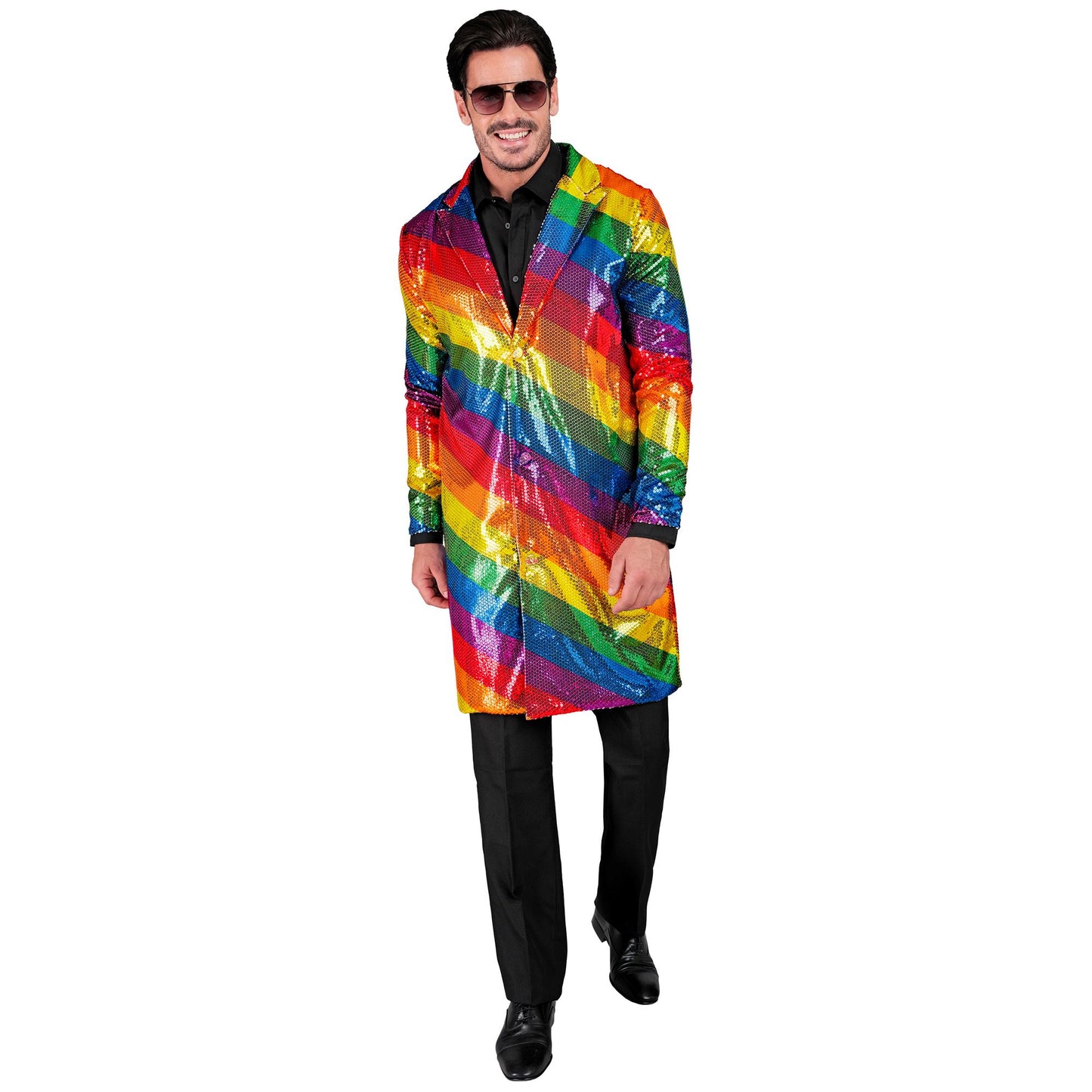 "PARTY FASHION MANTEL" (Paillettenmantel in Regenbogen Muster) – Ansicht 4