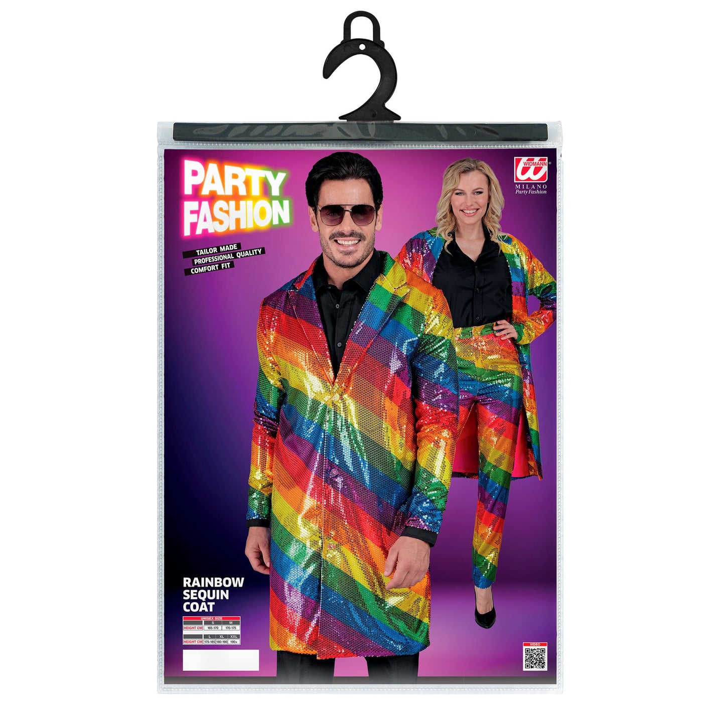 "PARTY FASHION MANTEL" (Paillettenmantel in Regenbogen Muster) – Ansicht 5