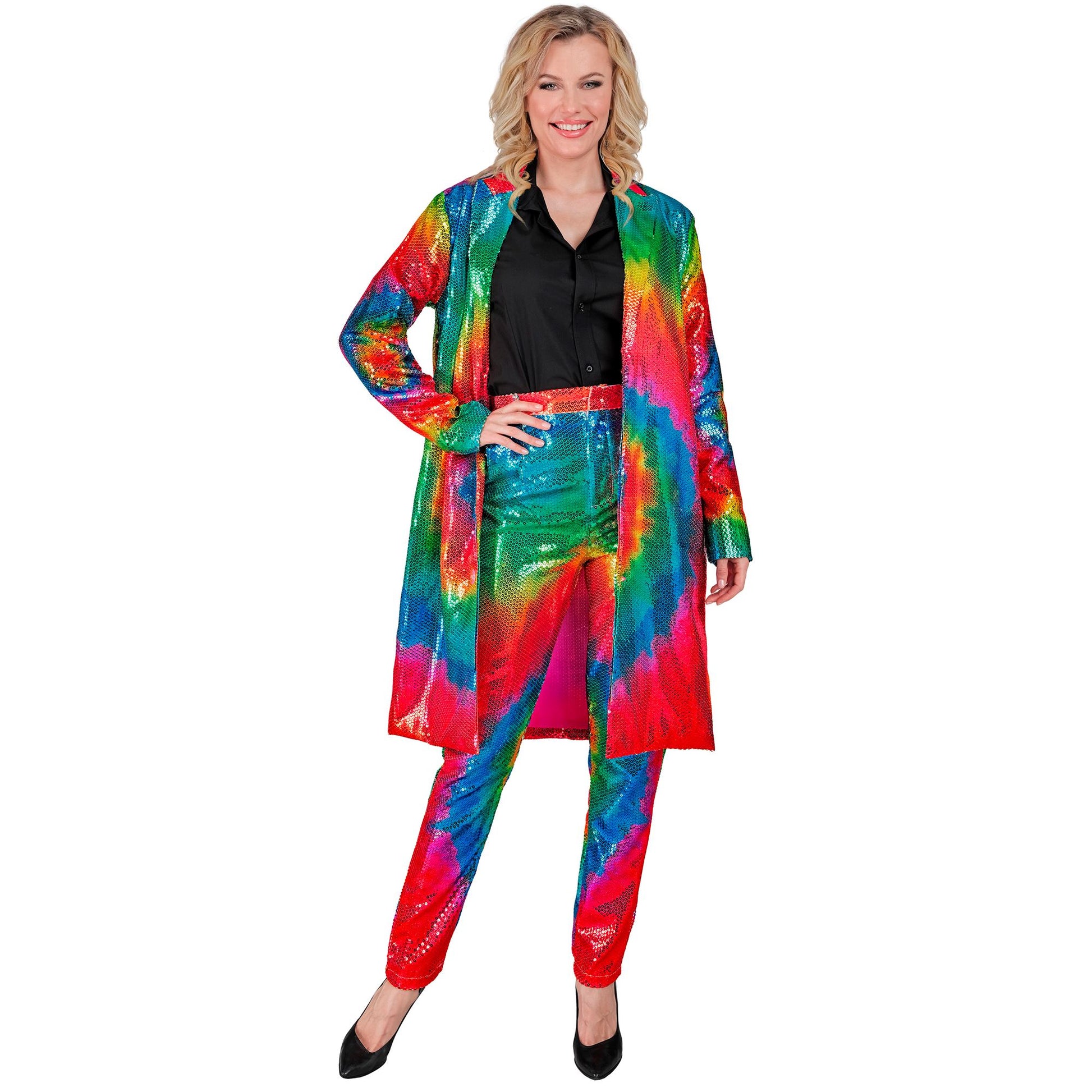 "PARTY FASHION MANTEL" (Paillettenmantel in Tie-Dye Muster) – Ansicht 4