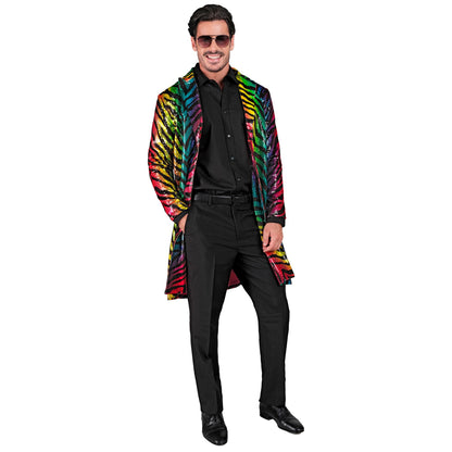 "PARTY FASHION MANTEL" (Paillettenmantel in Tigermuster Regenbogen) – Ansicht 4