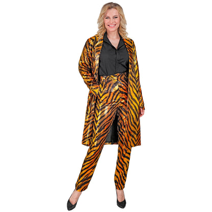"PARTY FASHION MANTEL" (Paillettenmantel in Tigermuster) – Ansicht 3