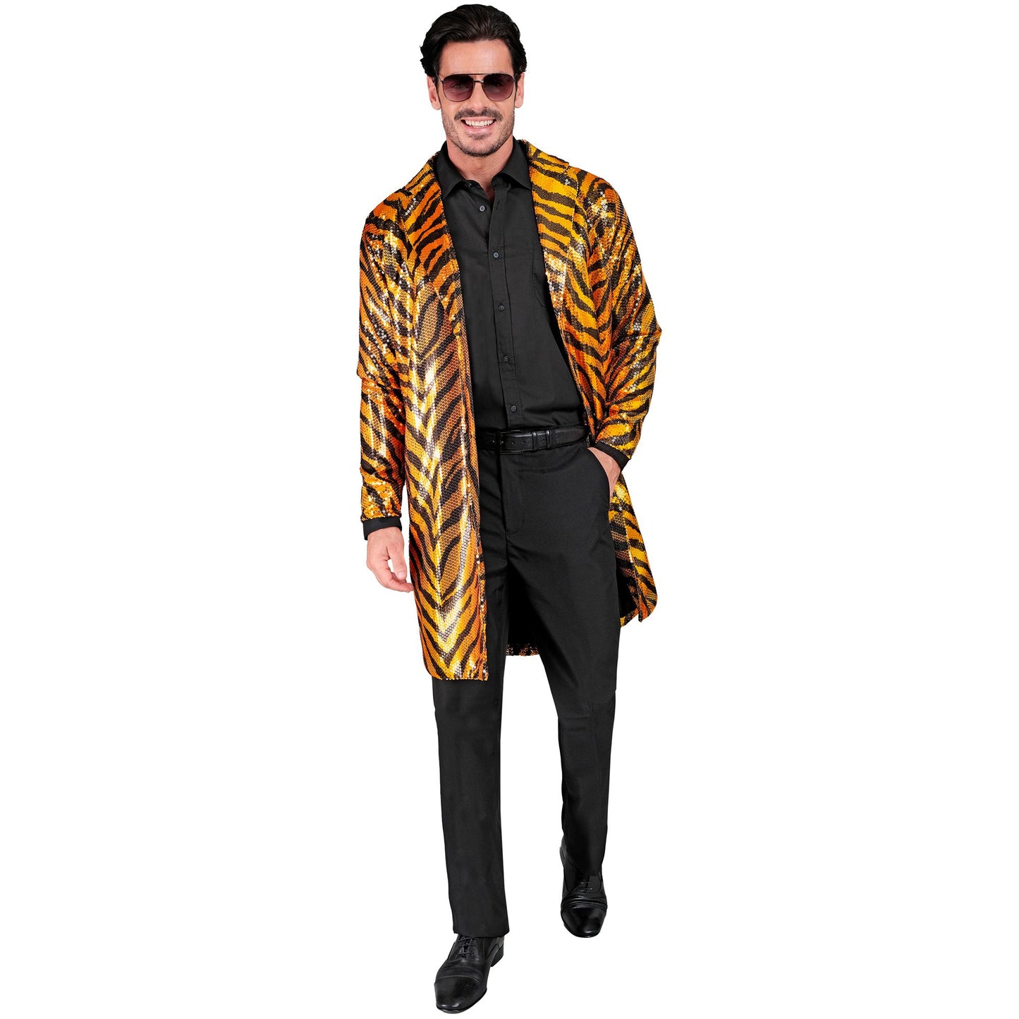 "PARTY FASHION MANTEL" (Paillettenmantel in Tigermuster) – Ansicht 4