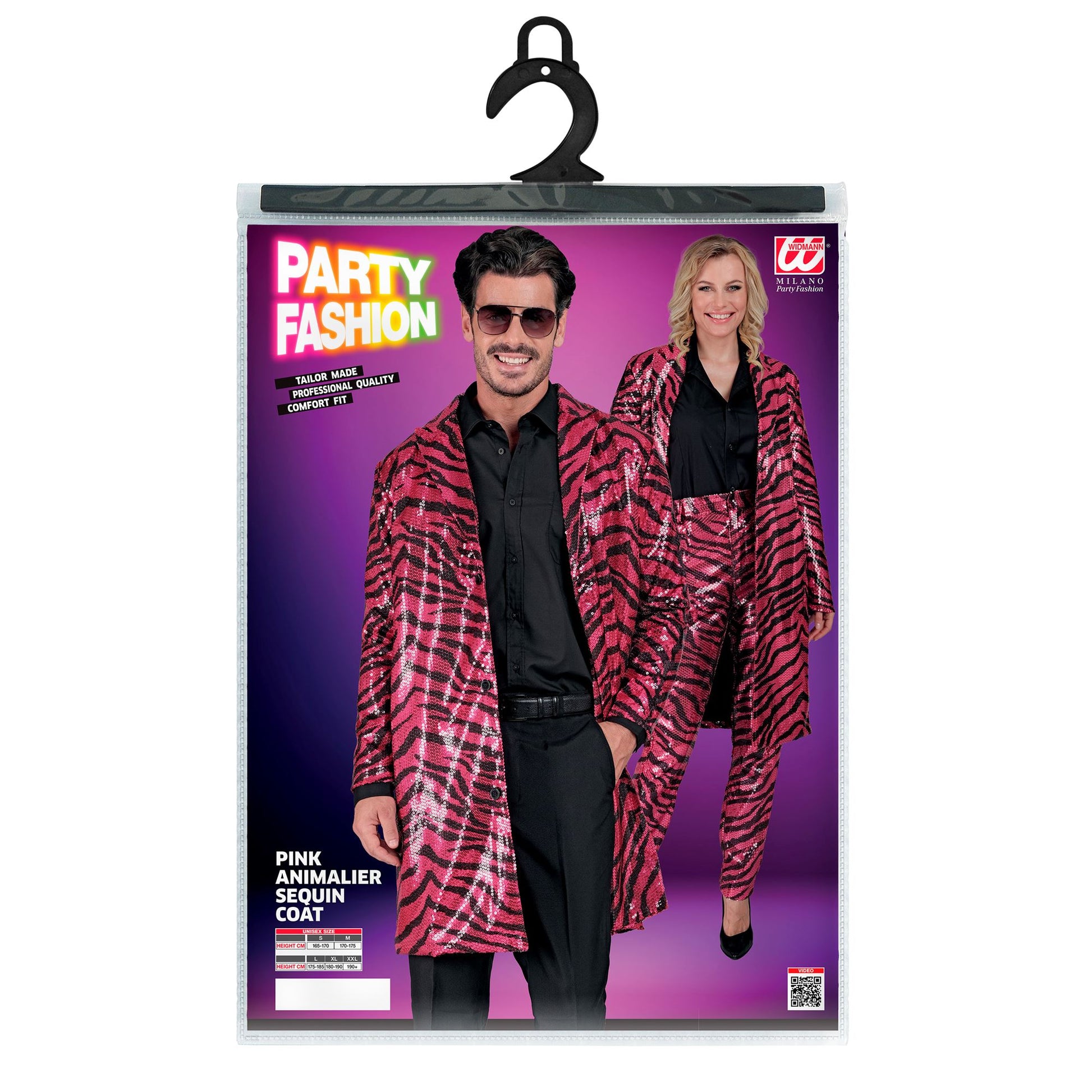 "PARTY FASHION MANTEL" (Paillettenmantel in Zebramuster pink) – Ansicht 5