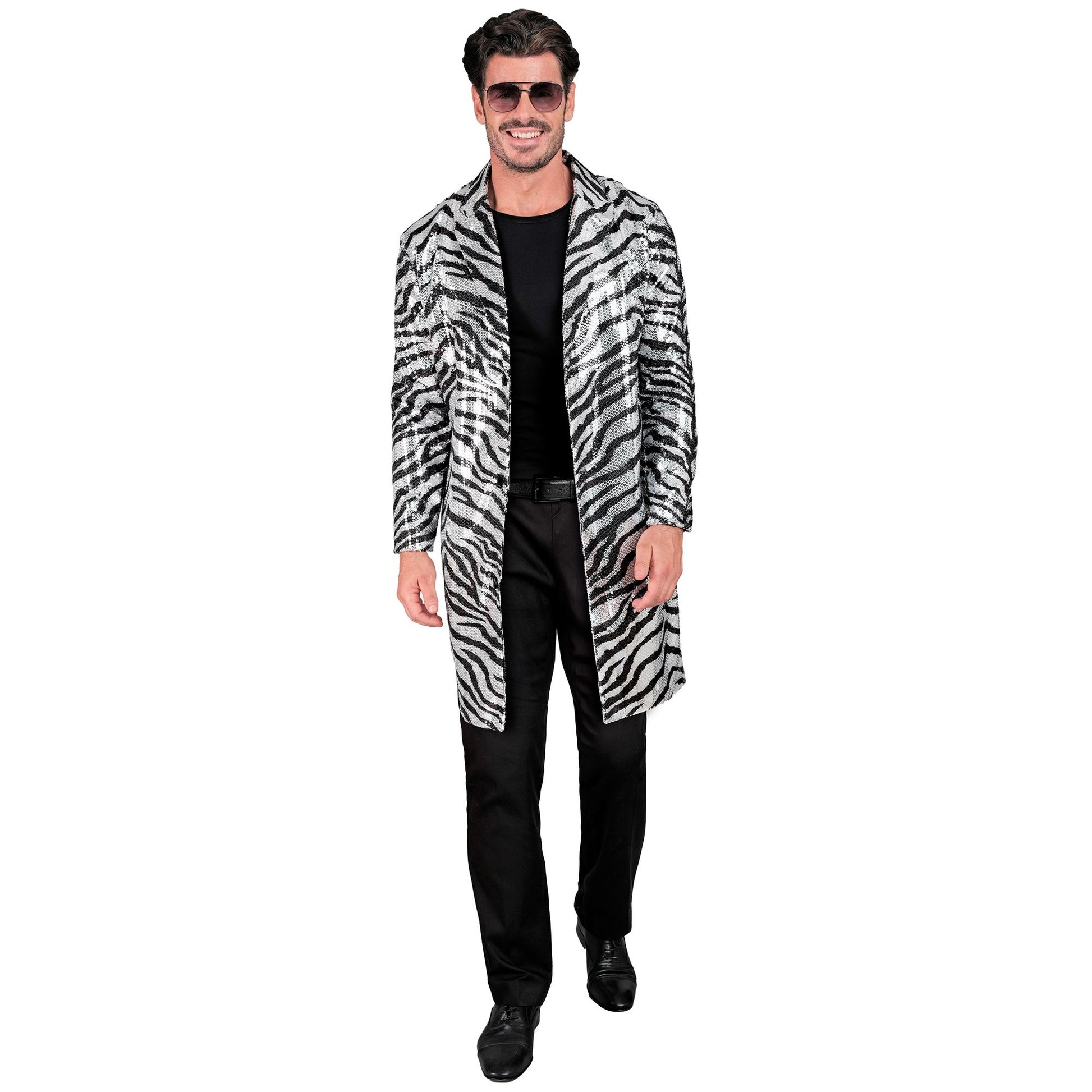 "PARTY FASHION MANTEL" (Paillettenmantel in Zebramuster) – Ansicht 3