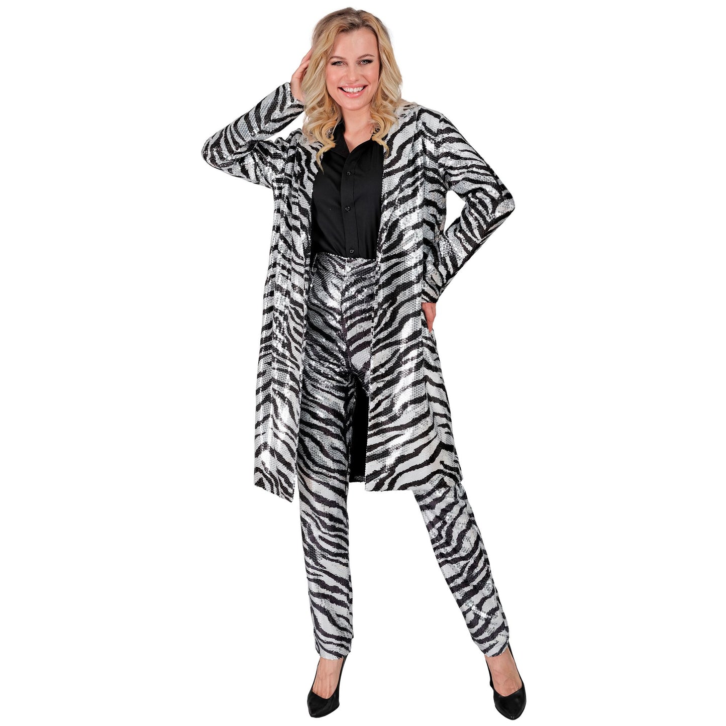 "PARTY FASHION MANTEL" (Paillettenmantel in Zebramuster) – Ansicht 4