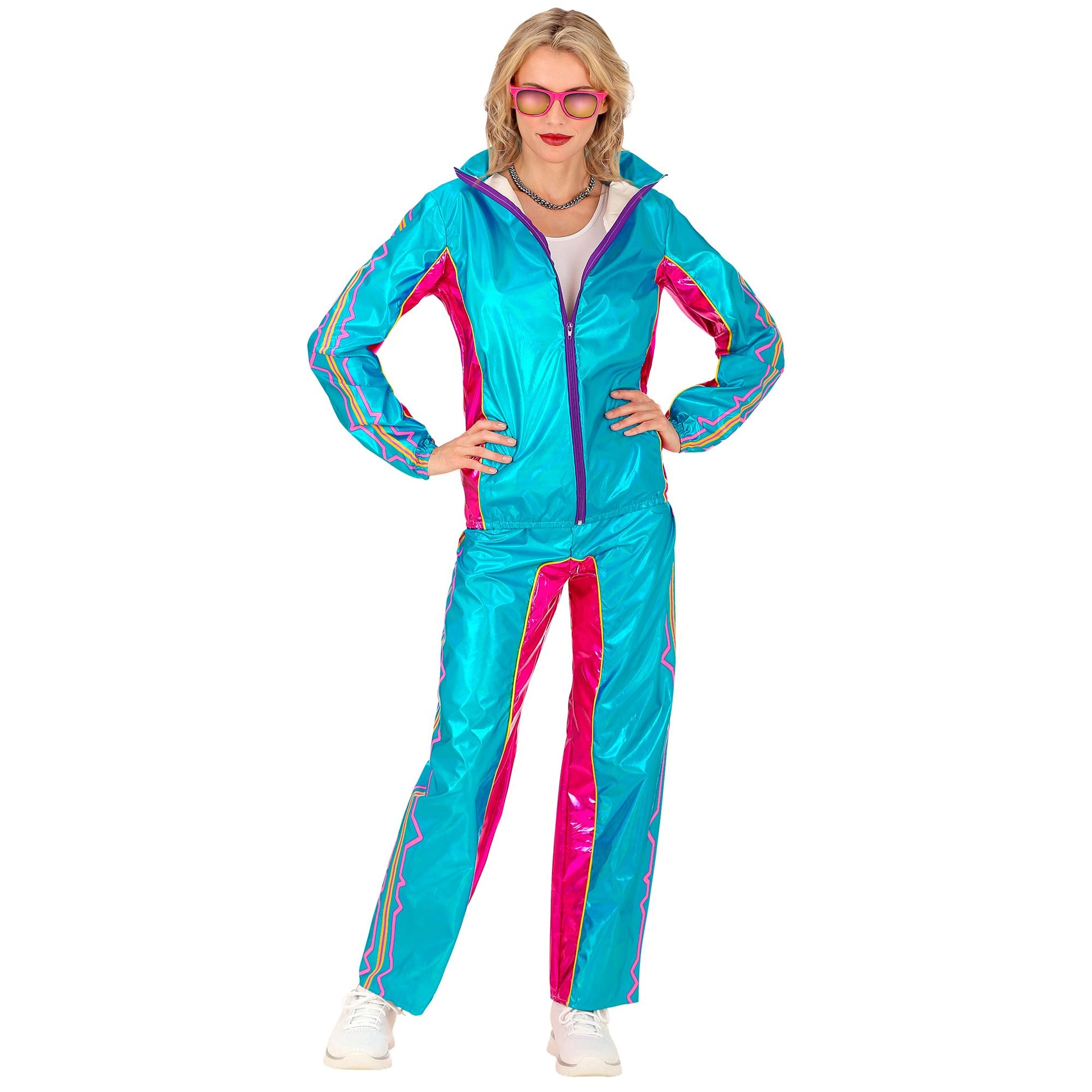 "PARTY FASHION TRAININGSANZUG DANCE MUSIC IN BLAU METALLIC" (Oberteil, Hose) – Ansicht 3