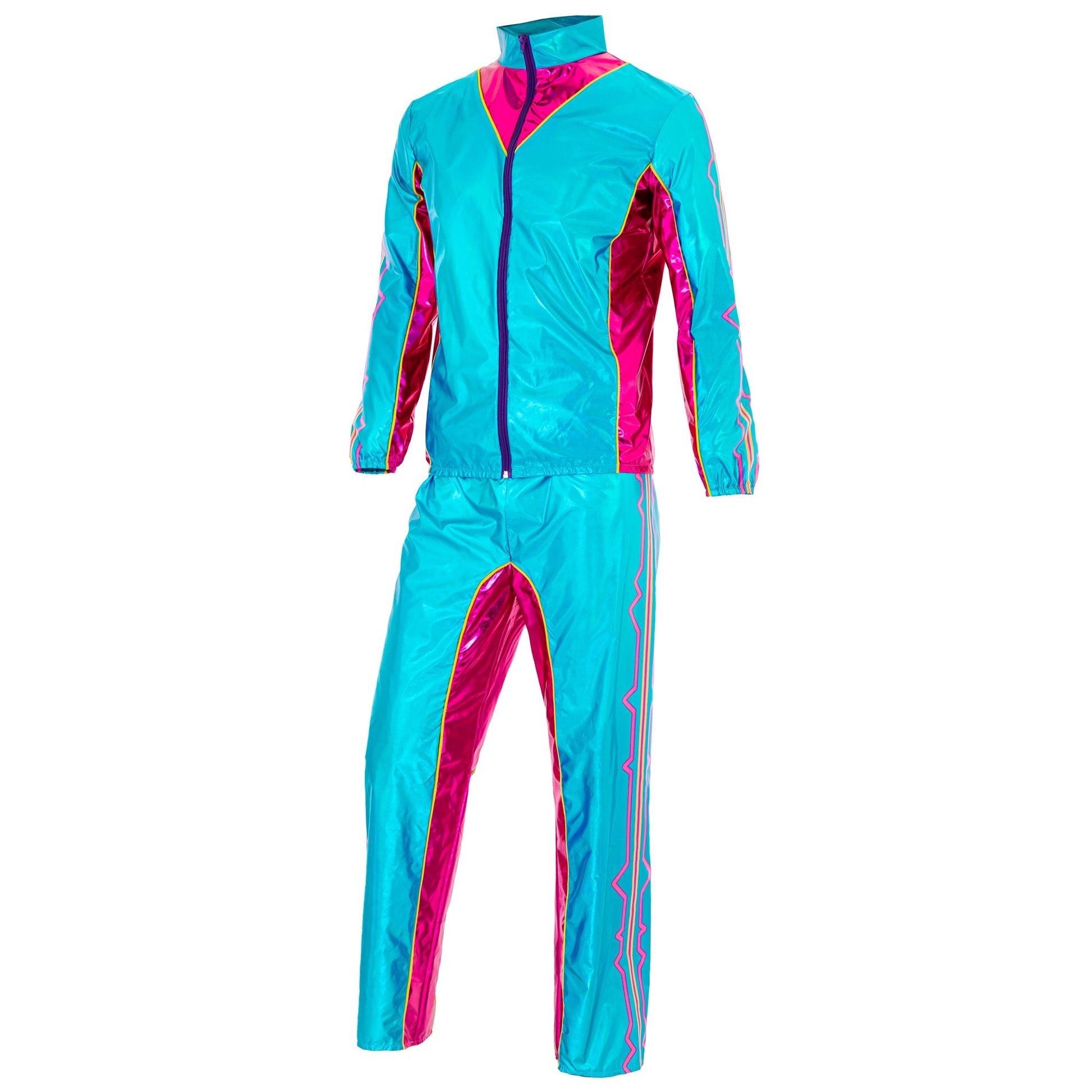 "PARTY FASHION TRAININGSANZUG DANCE MUSIC IN BLAU METALLIC" (Oberteil, Hose) – Ansicht 4
