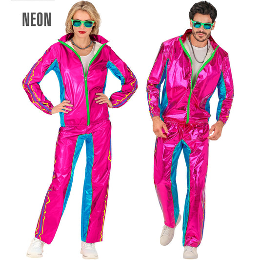 "PARTY FASHION TRAININGSANZUG DANCE MUSIC IN PINK METALLIC" (Oberteil, Hose) – Vorderansicht