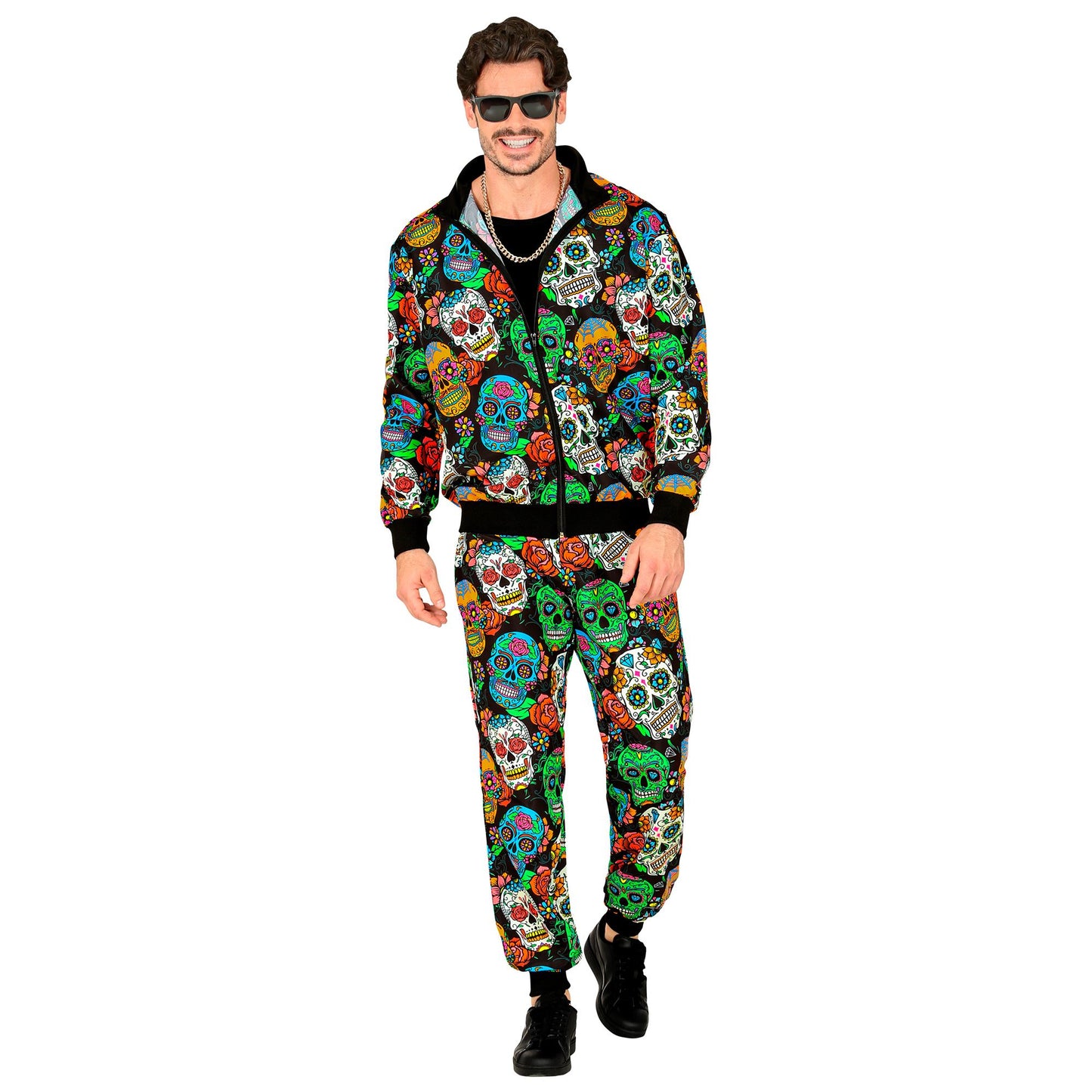 "PARTY FASHION TRAININGSANZUG DIA DE LOS MUERTOS" (Oberteil, Hose) – Detailansicht