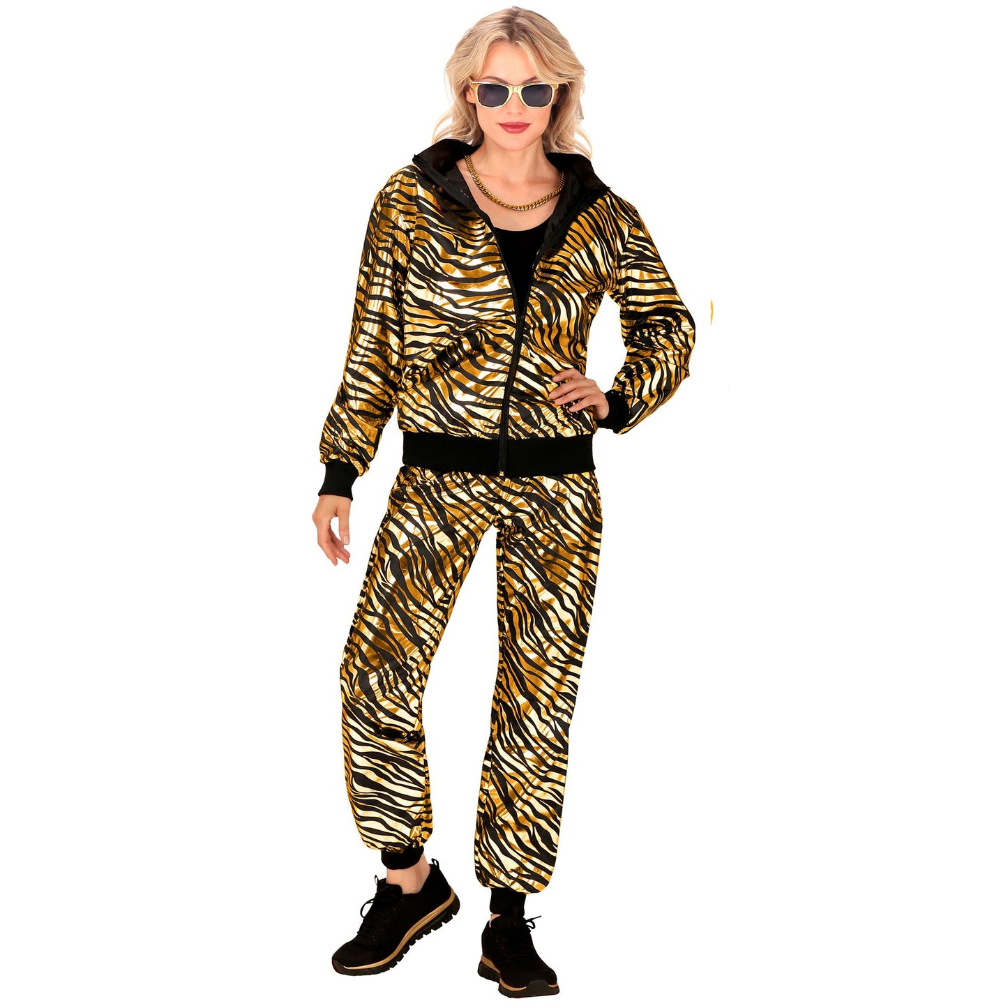 "PARTY FASHION TRAININGSANZUG MIT TIERMUSTER IN GOLD METALLIC" (Oberteil, Hose) – Ansicht 3