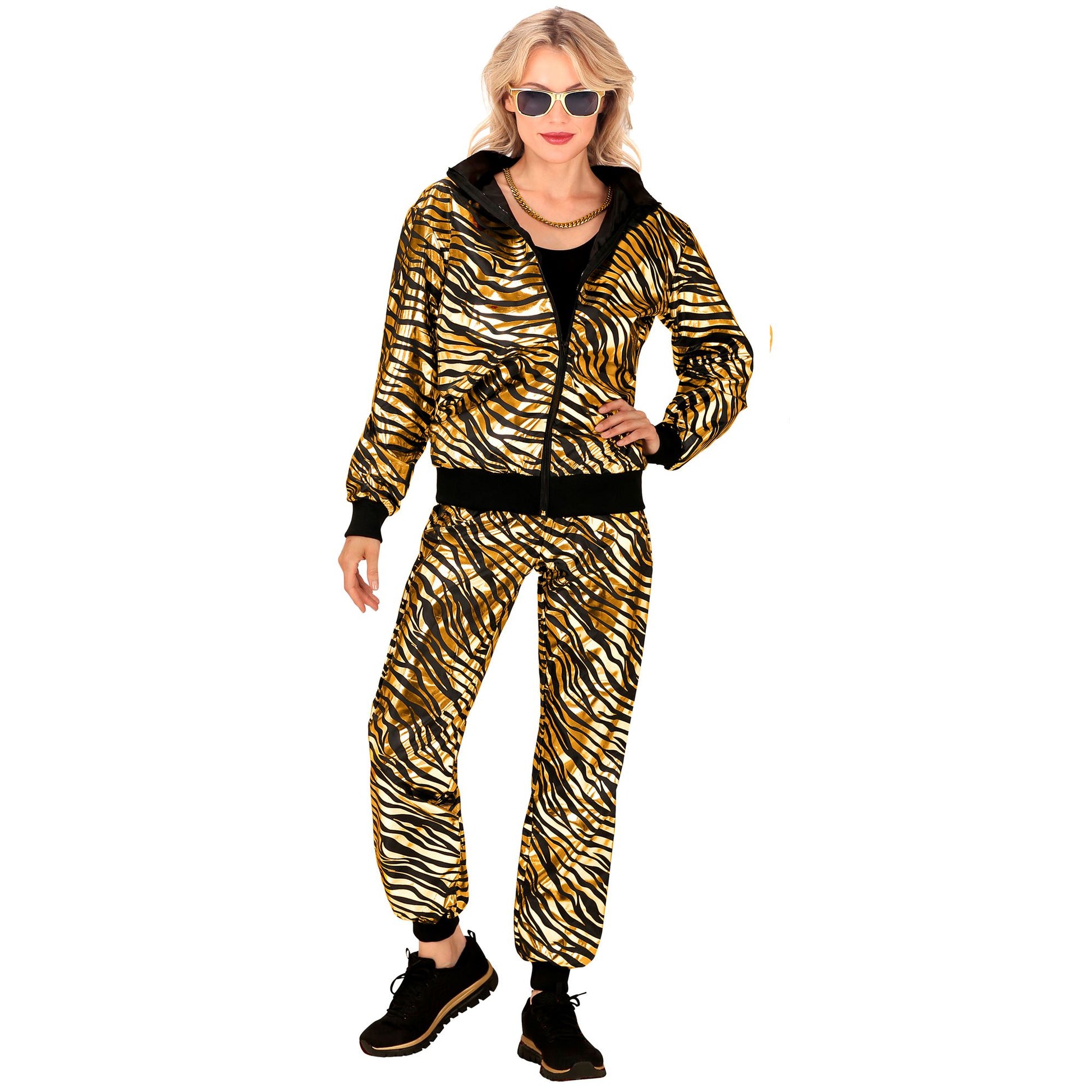 "PARTY FASHION TRAININGSANZUG MIT TIERMUSTER IN GOLD METALLIC" (Oberteil, Hose) – Ansicht 3