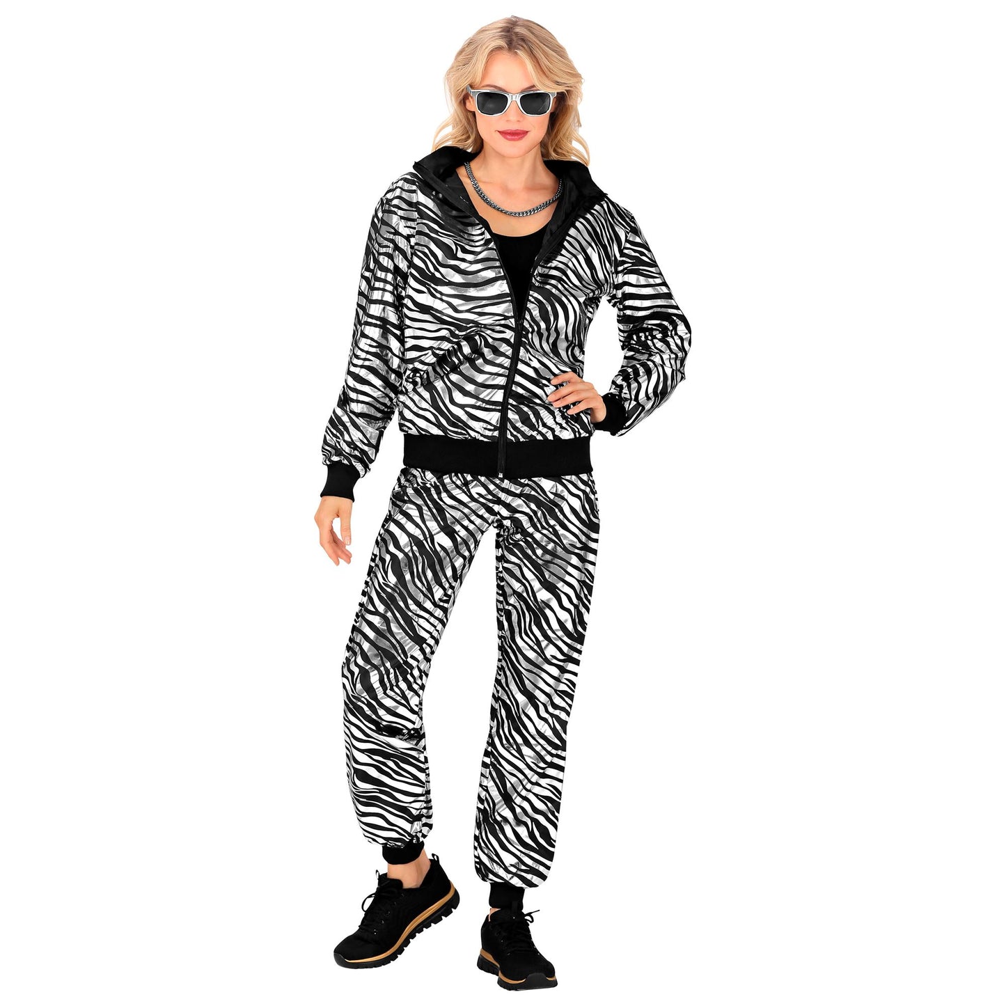 "PARTY FASHION TRAININGSANZUG MIT TIERMUSTER IN SILBER METALLIC" (Oberteil, Hose) – Ansicht 3