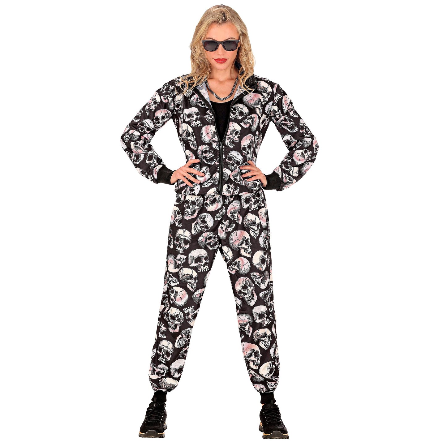 "PARTY FASHION TRAININGSANZUG MIT TOTENKÖPFEN" (Oberteil, Hose) – Ansicht 3
