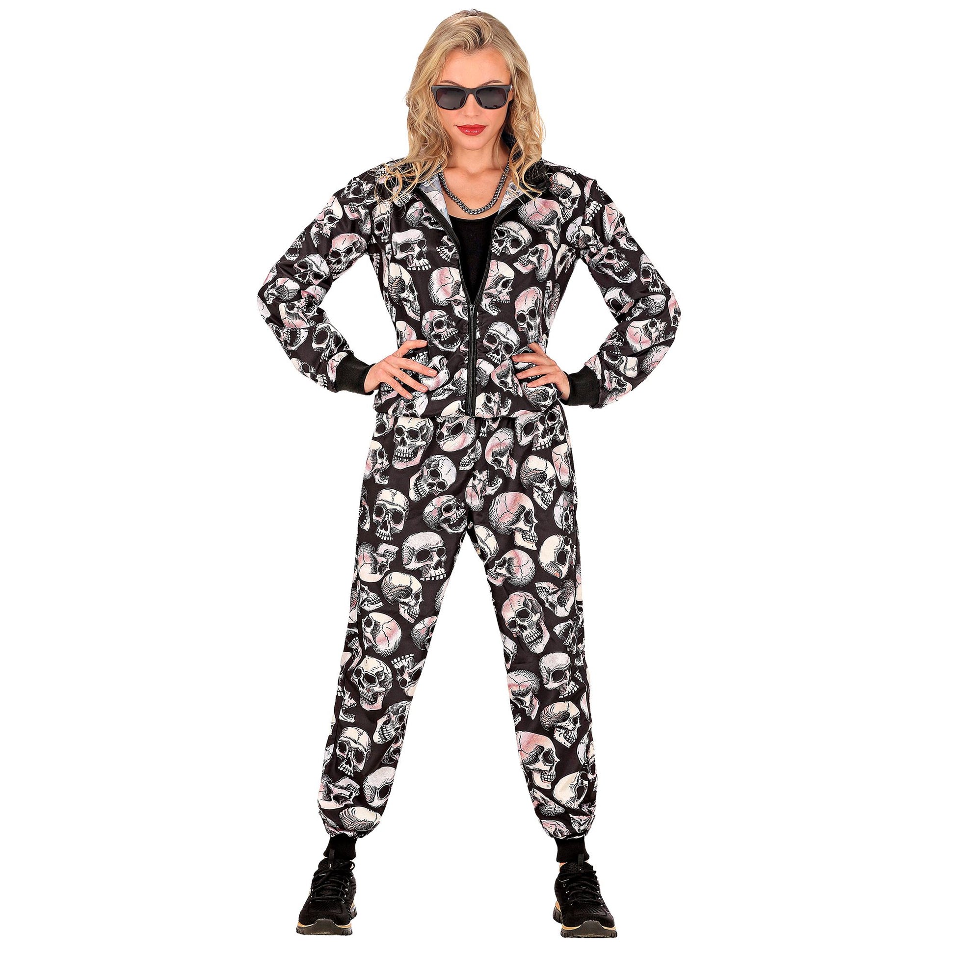 "PARTY FASHION TRAININGSANZUG MIT TOTENKÖPFEN" (Oberteil, Hose) – Ansicht 3