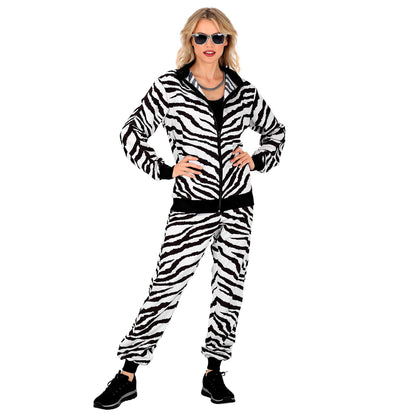 "PARTY FASHION TRAININGSANZUG MIT ZEBRAMUSTER" (Oberteil, Hose) – Ansicht 3