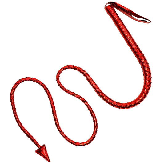 "PEITSCHE TEUFELSSCHWANZ ROT" 180 cm – Vorderansicht