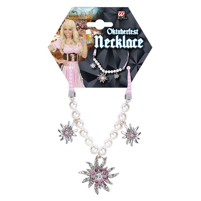 "PERLENKETTE EDELWEISS MIT KLAREN UND ROSA STRASS" – Ansicht 3