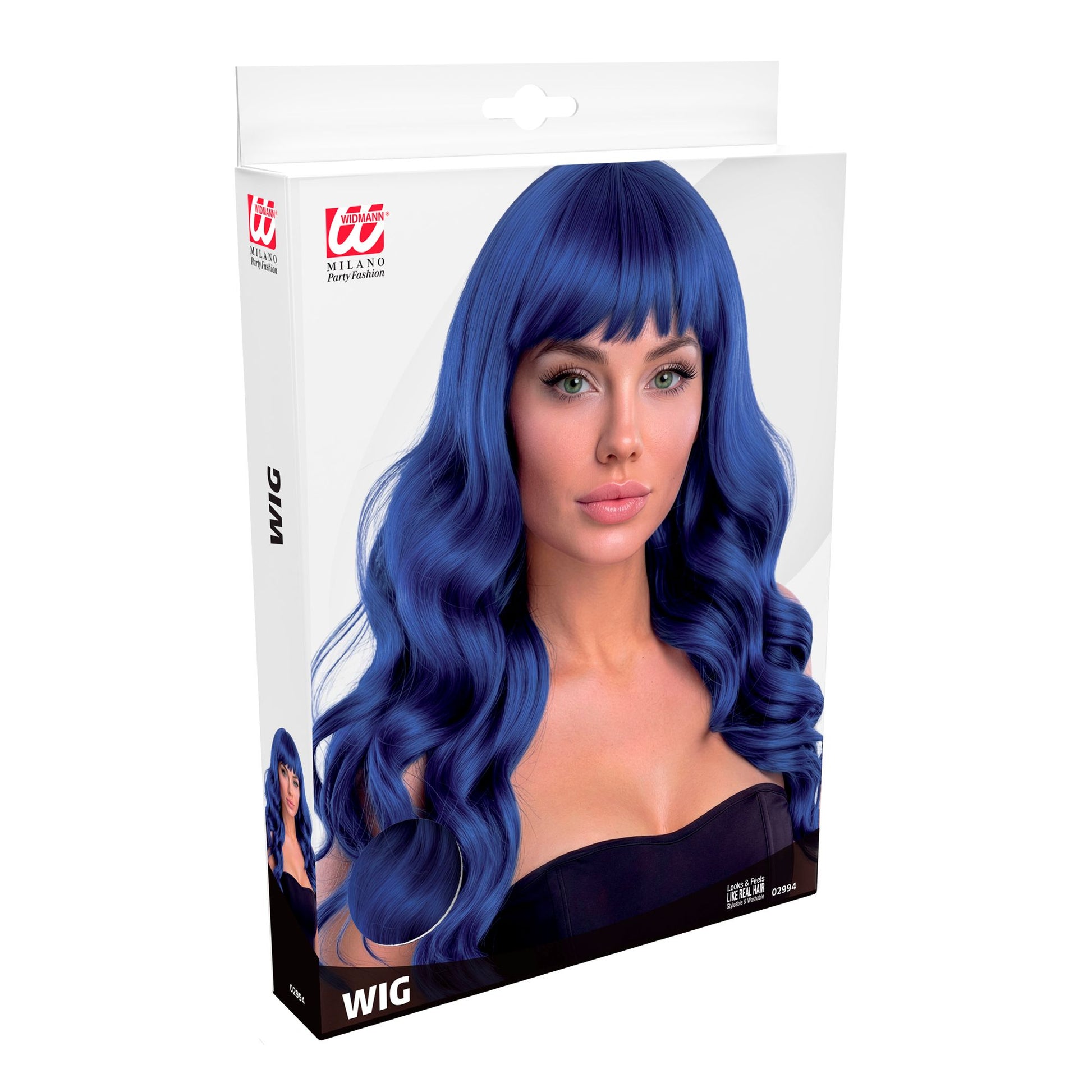 "PERÜCKE BELLA BLAU" in Box – Detailansicht