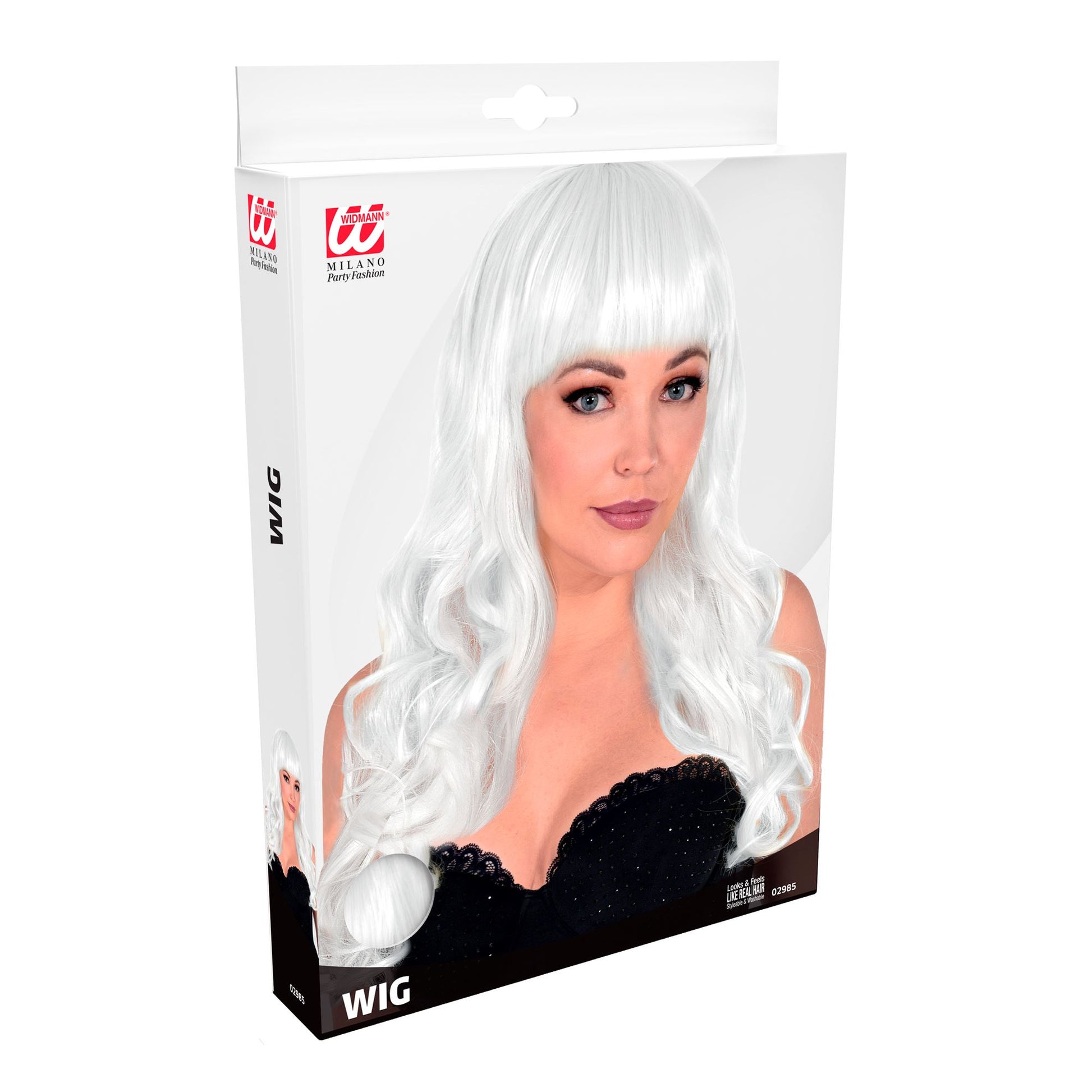 "PERÜCKE BELLA WEISS" in Box – Detailansicht