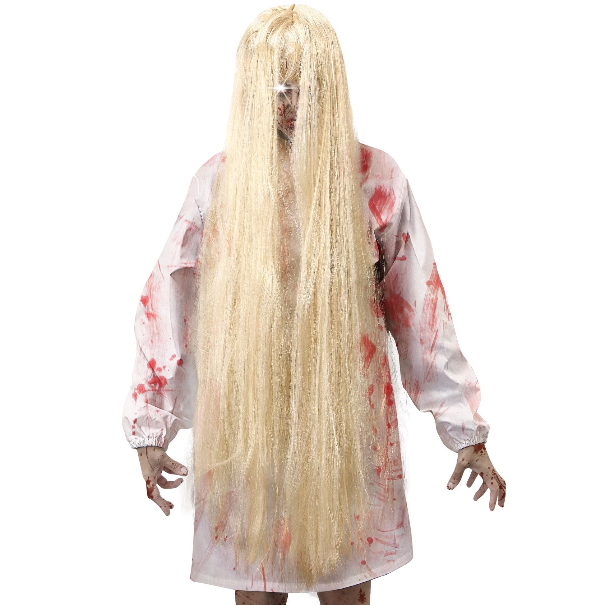 "PERÜCKE BÖSER GEIST BLOND" - 100 CM - in Polybag – Vorderansicht