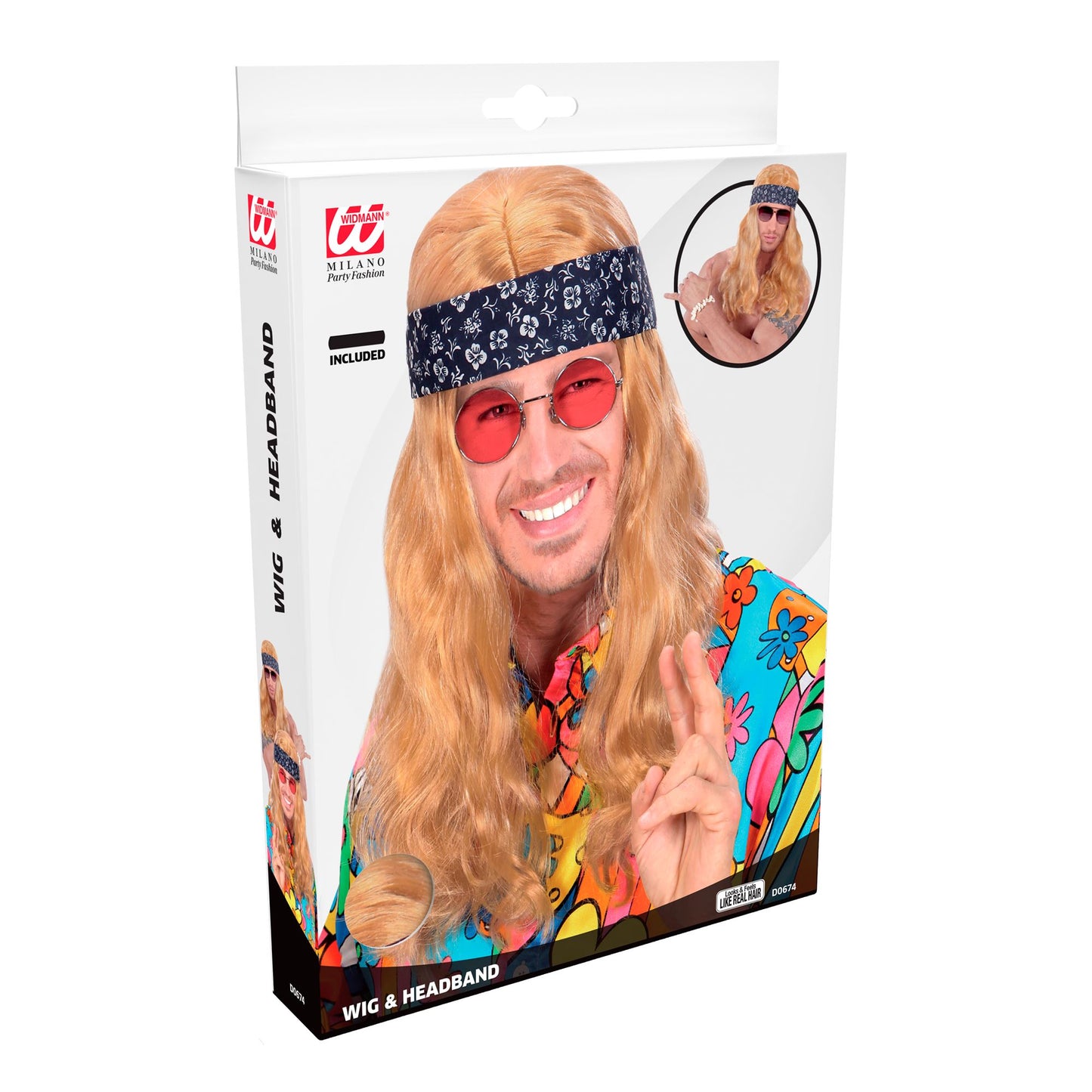 "PERÜCKE CALIFORNIA DREAMING MIT STIRNBAND" in Box – Detailansicht