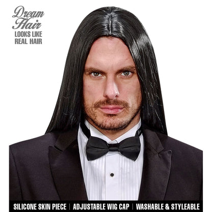 "PERÜCKE DREAM HAIR VIKTOR SCHWARZ" in farbiger Box – Vorderansicht