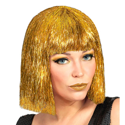 "PERÜCKE GLITZY VEGAS GOLD" in Box – Vorderansicht