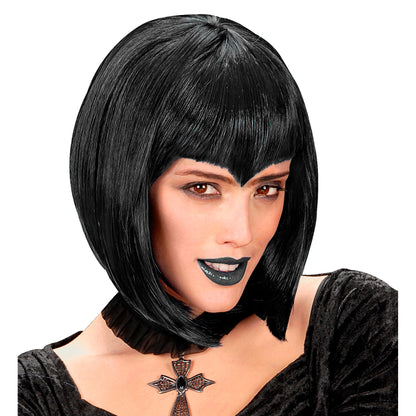 "PERÜCKE GOTHIC VAMP" schwarz - in Box – Vorderansicht