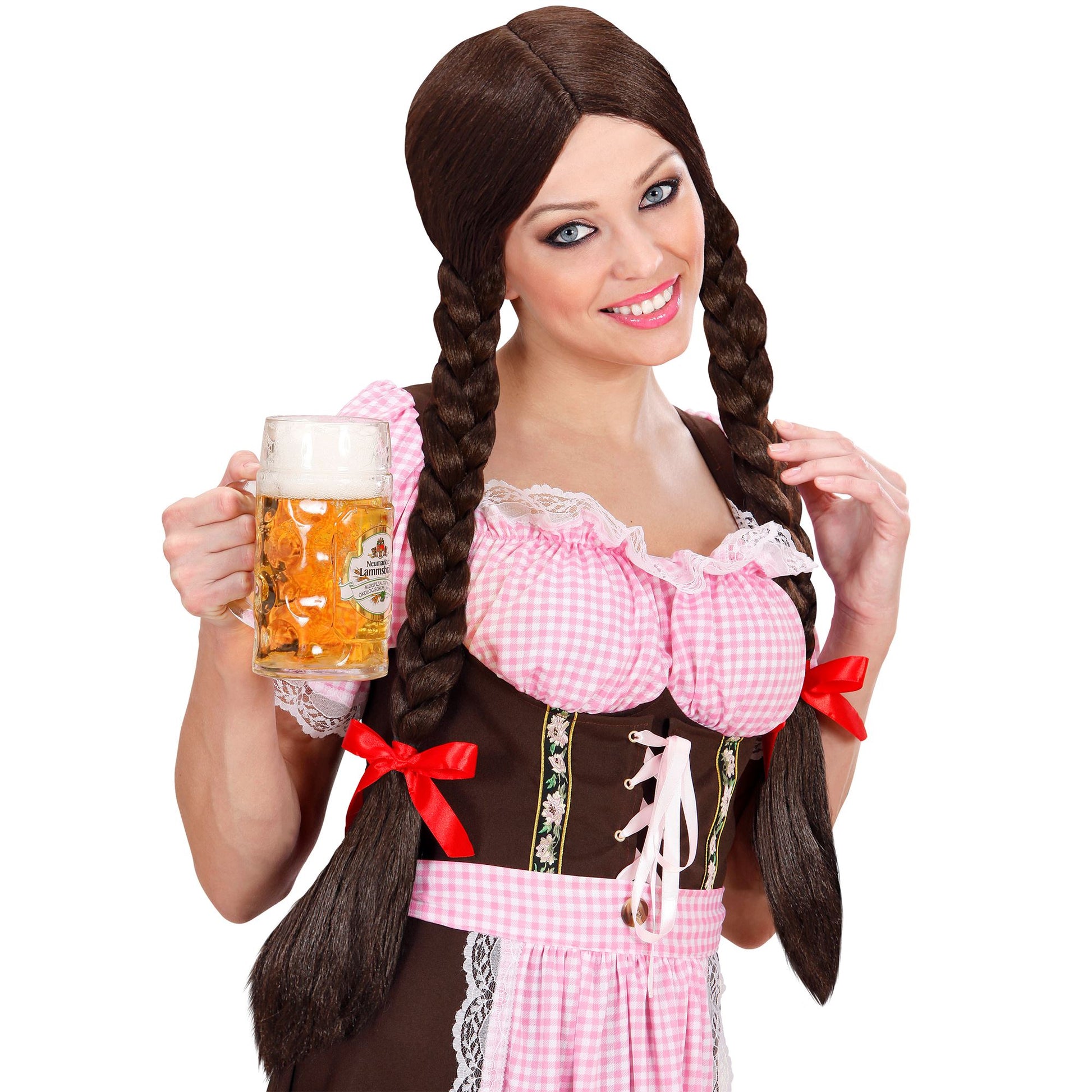 "PERÜCKE GRETEL" braun - in Box – Vorderansicht