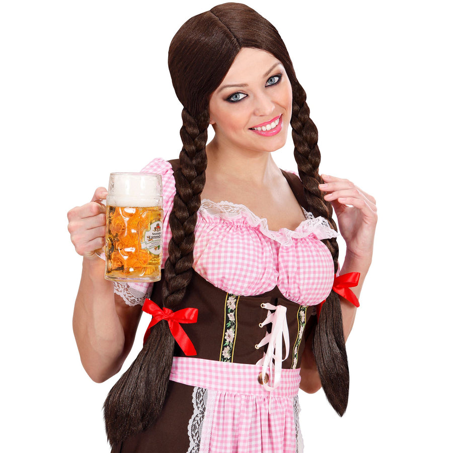 "PERÜCKE GRETEL" braun - in Box – Vorderansicht