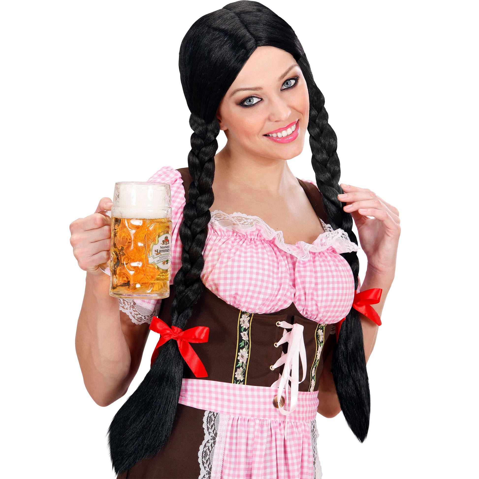 "PERÜCKE GRETEL" schwarz - in Box – Vorderansicht