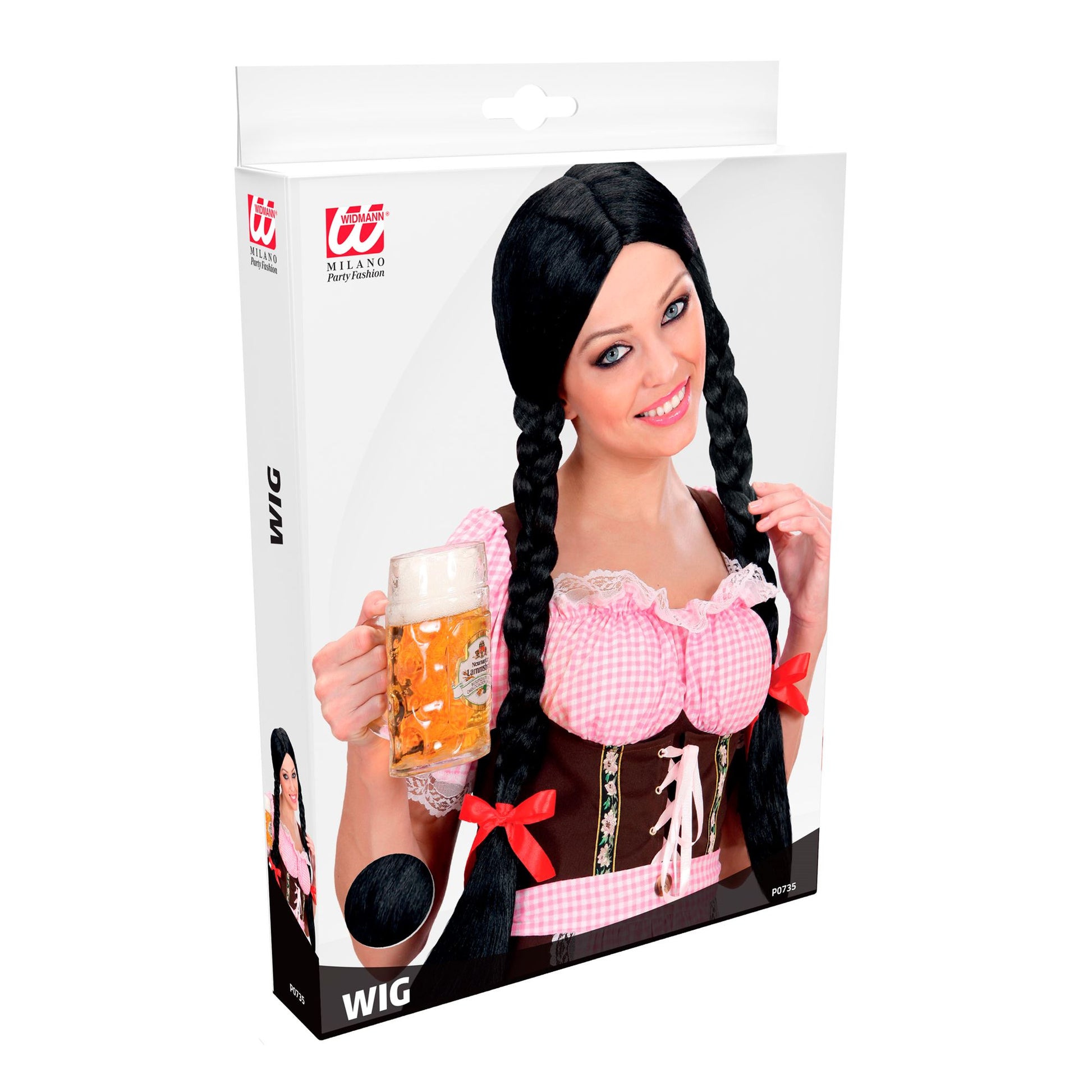 "PERÜCKE GRETEL" schwarz - in Box – Detailansicht