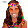 "PERÜCKE HIPPIE DUDE MIT STIRNBAND" braun - in Polybag – Vorderansicht