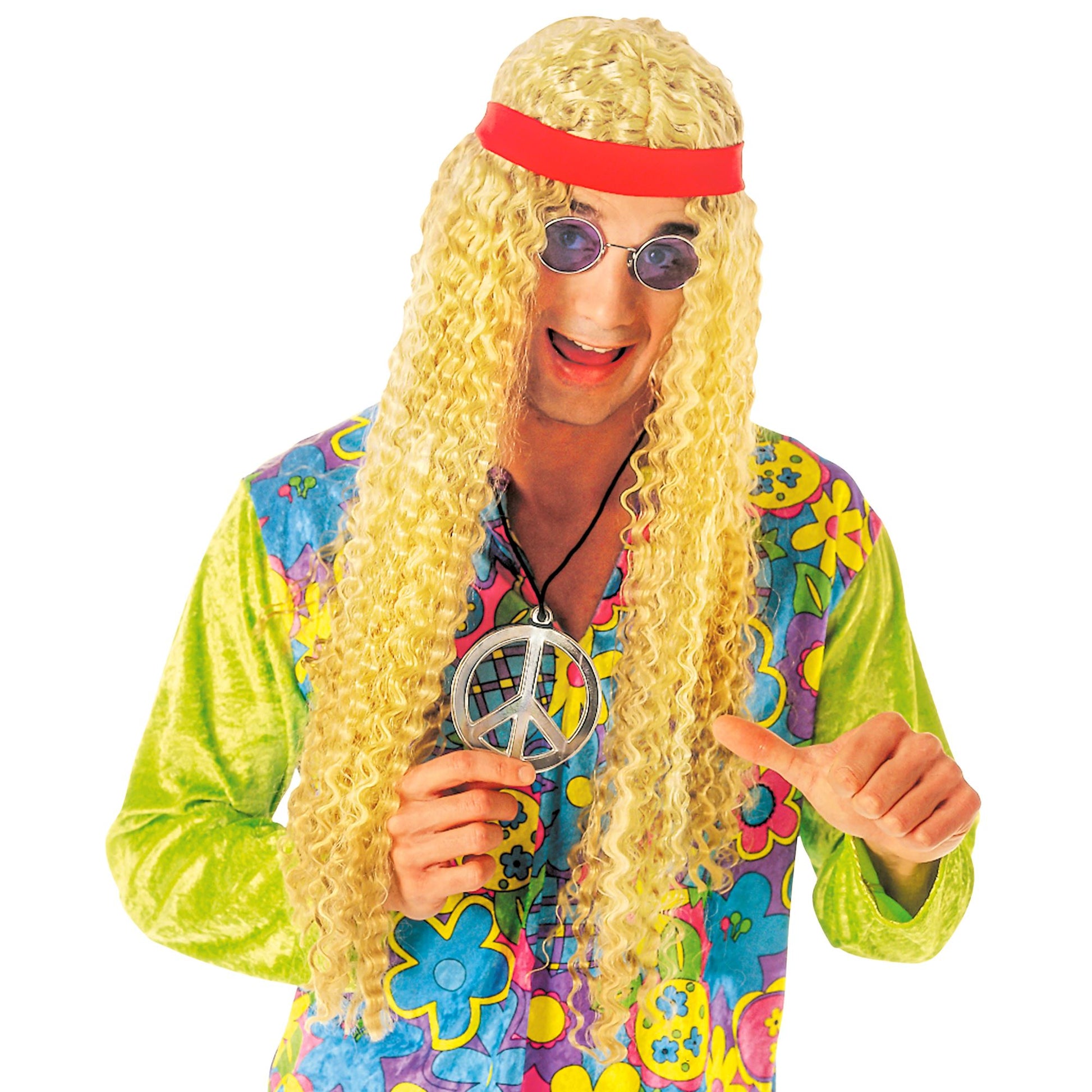 "PERÜCKE HIPPIE MIT STIRNBAND" in Polybag – Vorderansicht