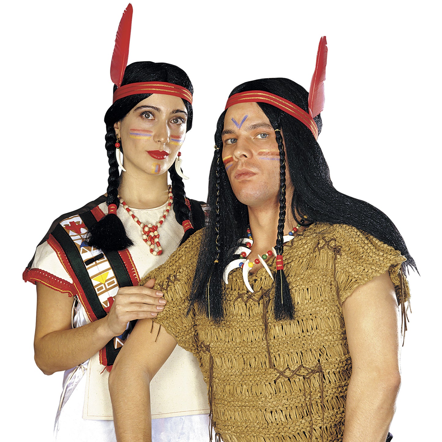 "PERÜCKE INDIANER UND INDIANERIN" in Polybag - in 2 Modellen sort – Ansicht 3