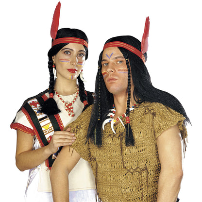 "PERÜCKE INDIANER UND INDIANERIN" in Polybag - in 2 Modellen sort – Ansicht 3
