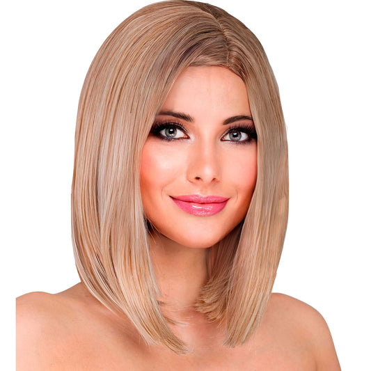 "PERÜCKE JENNY BLOND-BRAUN IN DREAM HAIR QUALITÄT" in farbiger Box – Vorderansicht