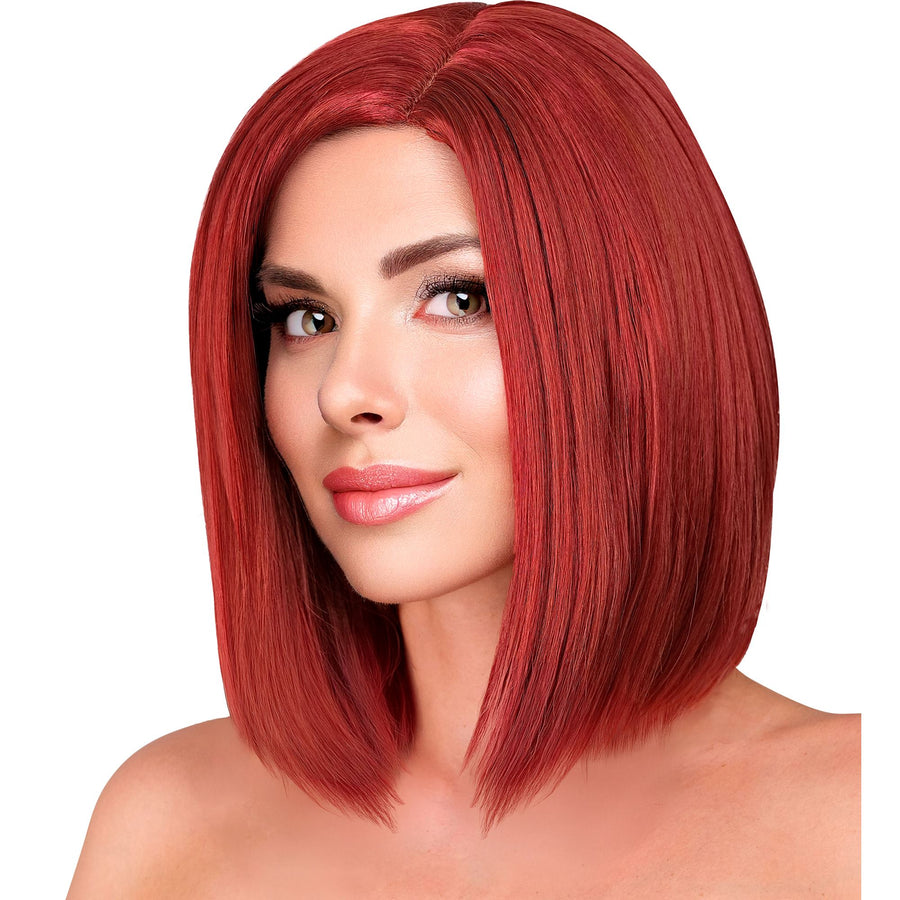 "PERÜCKE JENNY KASTANIENBRAUN IN DREAM HAIR QUALITÄT" in farbiger Box – Vorderansicht